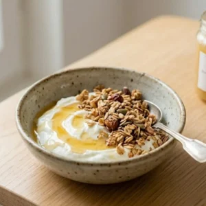 Fromage blanc fermier au miel du 11ᵉ et granola maison